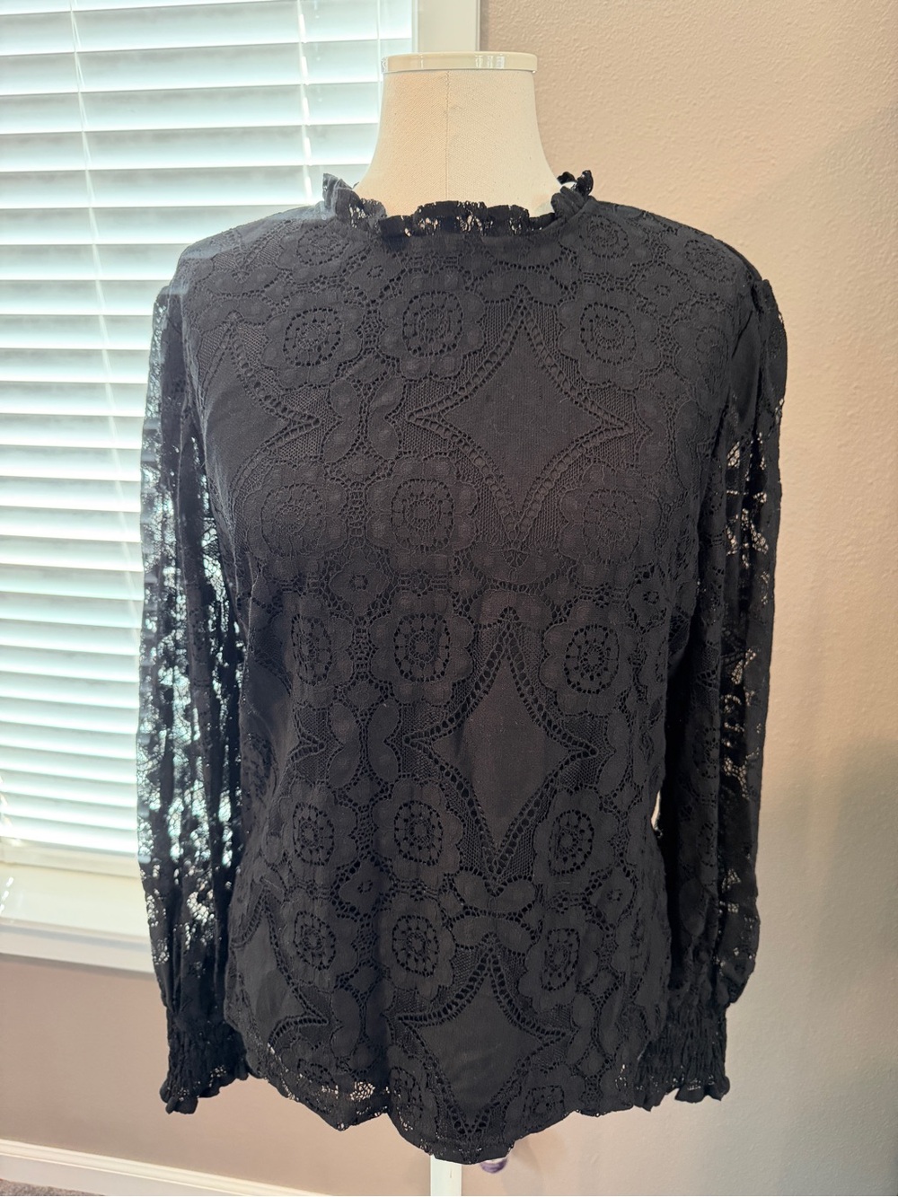 Ultra Pink NWT Black Lace Top